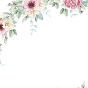 Cartão De Informações Receita de Chuveiro de Noiva com Aquarela Floral R