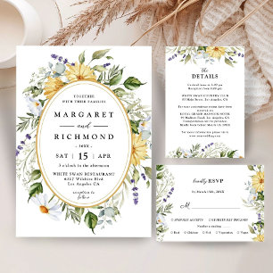 Cartão De Informações Detalhes do Casamento vintage Elegante de Flores S