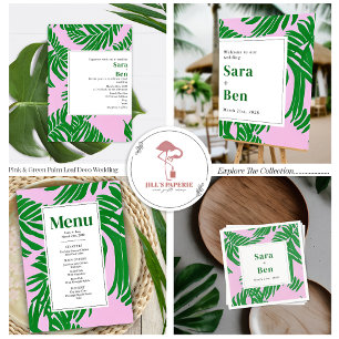 Cor-de-rosa moderno + Código QR de Casamento de Pr