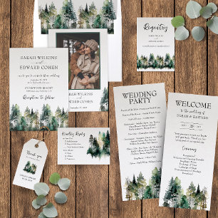 Reserve A Data Casamento da Floresta Rustic Watercolor Salva a Da