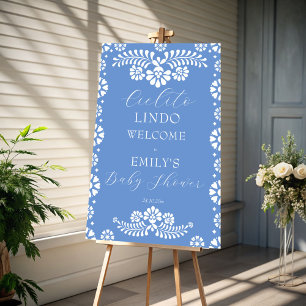 Cartão De Agradecimento Cielito lindo azul empoeirado chá de fraldas mexic