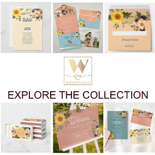 Convite Boho Floral Amarelo Rosa e Casamento Azul