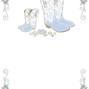 Convite Chá de fraldas do Cowboy País Oeste Blue Boy