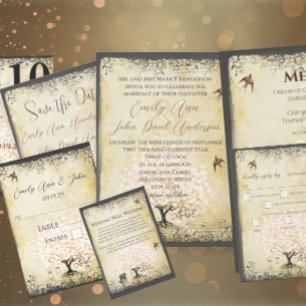 Convite Casamento da Dova Rosa Penta-Esbranquiçada com Fol