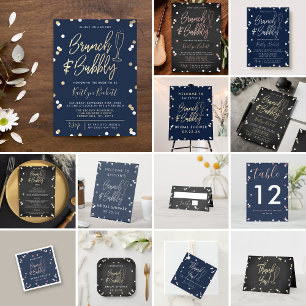 Convite Chá de panela Brunch e Bubble Confetti