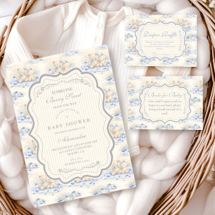 Convite Presente de ursinho de mirtilo Toile Shower de Beb