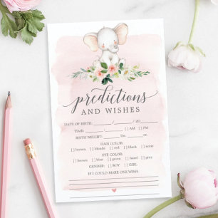 Flyer Convite para Chá de fraldas de Elefante Rosa de Or