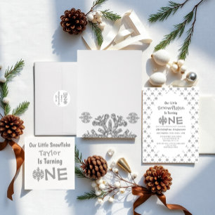 Convite Primeiro aniversario Pequeno Floco de Neve