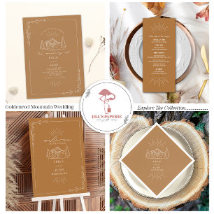 Vintage Mountain Rustic Goldenrod Código QR RSVP