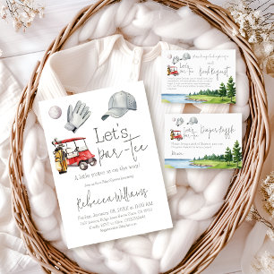 Convite Partido Tema do Chá de fraldas de Golfe do Par vam