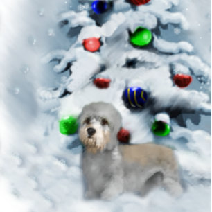 Cartão De Festividades Dandie Dinmont Terrier Christmas