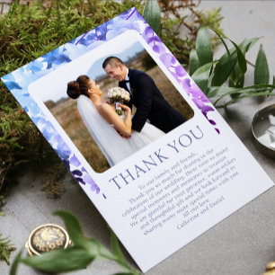 Cartão de Agradecimento de Casamento com Foto Flor