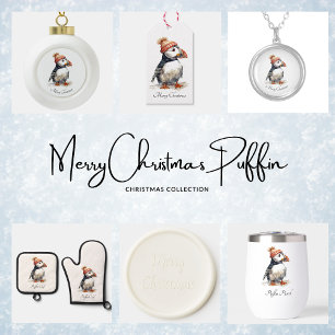 Caneca Puffin de Natal, personalizável