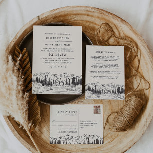 Cartão de Detalhes de Convidado do Sketch Mountain