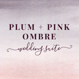 Convite Casamento Moderno de Cor de Água do Ombre Rosa El