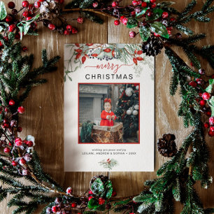 Cartão De Festividades Botanical Watercolor Greenery Photo