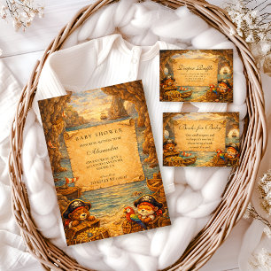 Convite Chuva de Tesouros dos Pequenos Piratas Baby Shower