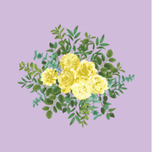 Convite Casamento Floral Amarelo-Lilac Roxo-Rosa