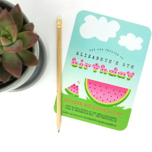 Convite Doce Red Watermelon Kids Summertime Aniversário