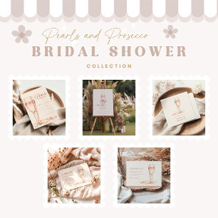 Cartão De Agradecimento Pérolas Douradas de rosa e Prosecco