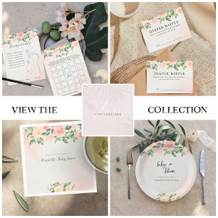 Cartão De Informações Bebê Em Sangue   Fralda Floral Raffle