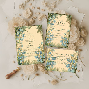 Convite Casamento Art Nouveau Bluebell