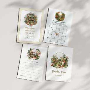 Cartão RSVP Chá de fraldas De Mercado Rustic Local Para Agricu