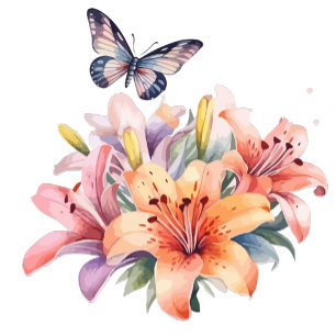 Convite Elegante Design Floral e de Borboleta Fofo