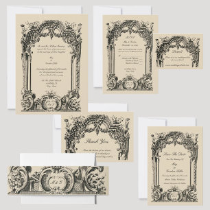 Cartão Postal Vintage França Barroco Rococo Casamento RSVP