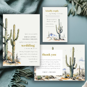 Cartão De Agradecimento Casamento de Paisagem do Deserto do Boho Cactus Oc