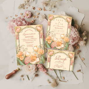 Convite Celebração de Quinceañera Tulipa Pêssego