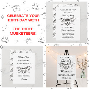 Convite Festa de aniversário de Meninos Legal do Mosquetei