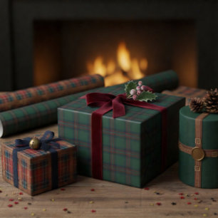 Papel De Presente Preppy Lux Natal Xadrez II