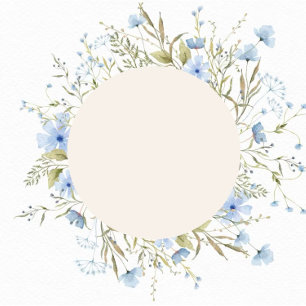 Convite Dusty Blue Delicate Wildflower Weds