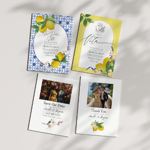 Convite La Dolce Vita Italiana Lemon Azulejos Casamento Có