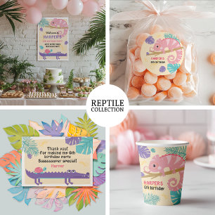 Convite Aniversário do Réptil da Rapariga do Scales and Ta