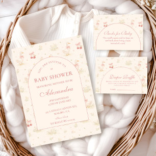 Convite Chuva de Bebê Silly Goose Vintage