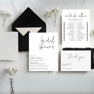 Porta-copo De Papel Quadrado Chuveiro de noiva preto e branco retrô elegante