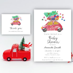 Adesivo Redondo Pine-tree no autocolante vermelho obrigado você