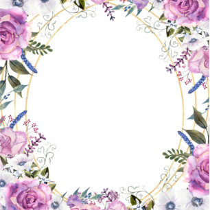 Convite Púrpura Aquarela Casais Dourados de pedras