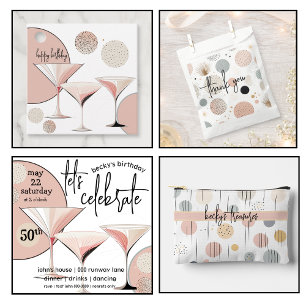 Convite Martini Retro   Cor-de-rosa   Costa do Marfim   Pa