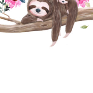 Convite Sobre o Chá de fraldas Rosa da Moon Sloth Twins