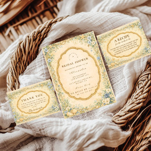 Cartão De Agradecimento Chá de Bebê Flor de Campo Costeira Vintage