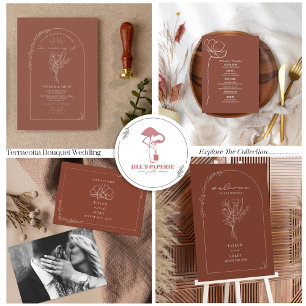 Convite Buquê Arch Linha Terracotta Wedding Invitati