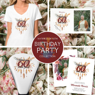 Camiseta Fazer 60 Parecem Bons 60º aniversário Rustic Boho