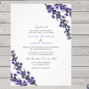 Convite para Casamento de Lavandas Elegante