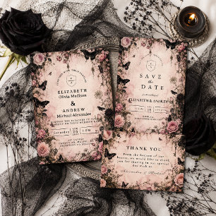 Cartão De Agradecimento Casamento Pink Goth Mal-humorado