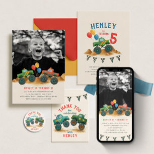 Convite Festa de aniversário de Fotografias de Monstros Di