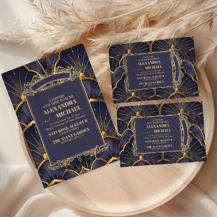 Convite Casamento com Deco de Arte em Vintage Roxo