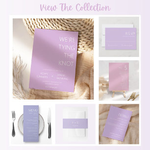 Convite Minimalista Roxo Estamos a Casar Casando